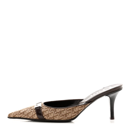 Christian Dior Canvas Monogram Pointed Toe Mules 37 Brown 1 of 7
