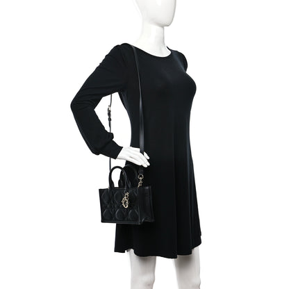 Christian Dior Calfskin Macrocannage Mini Book Tote Black 2 of 10