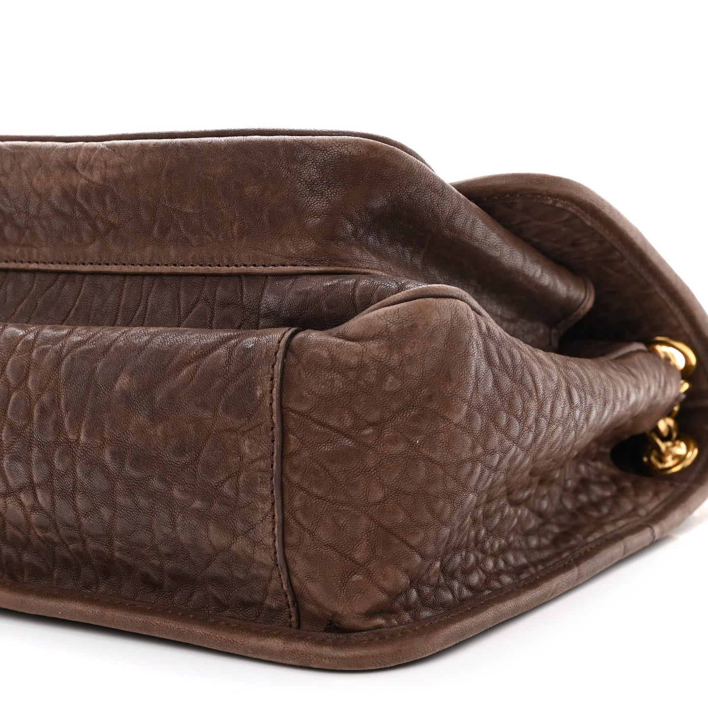 Grained Lambskin Monogram Medium Niki Chain Satchel Dark Cork