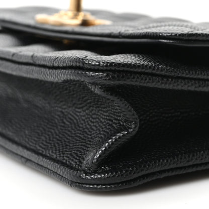 Chanel Caviar Quilted Camellia Wallet On Chain WOC Black 11 of 12