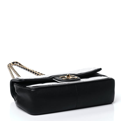 Chanel Lambskin Quilted Small Graphic Flap White Black 3 of 4