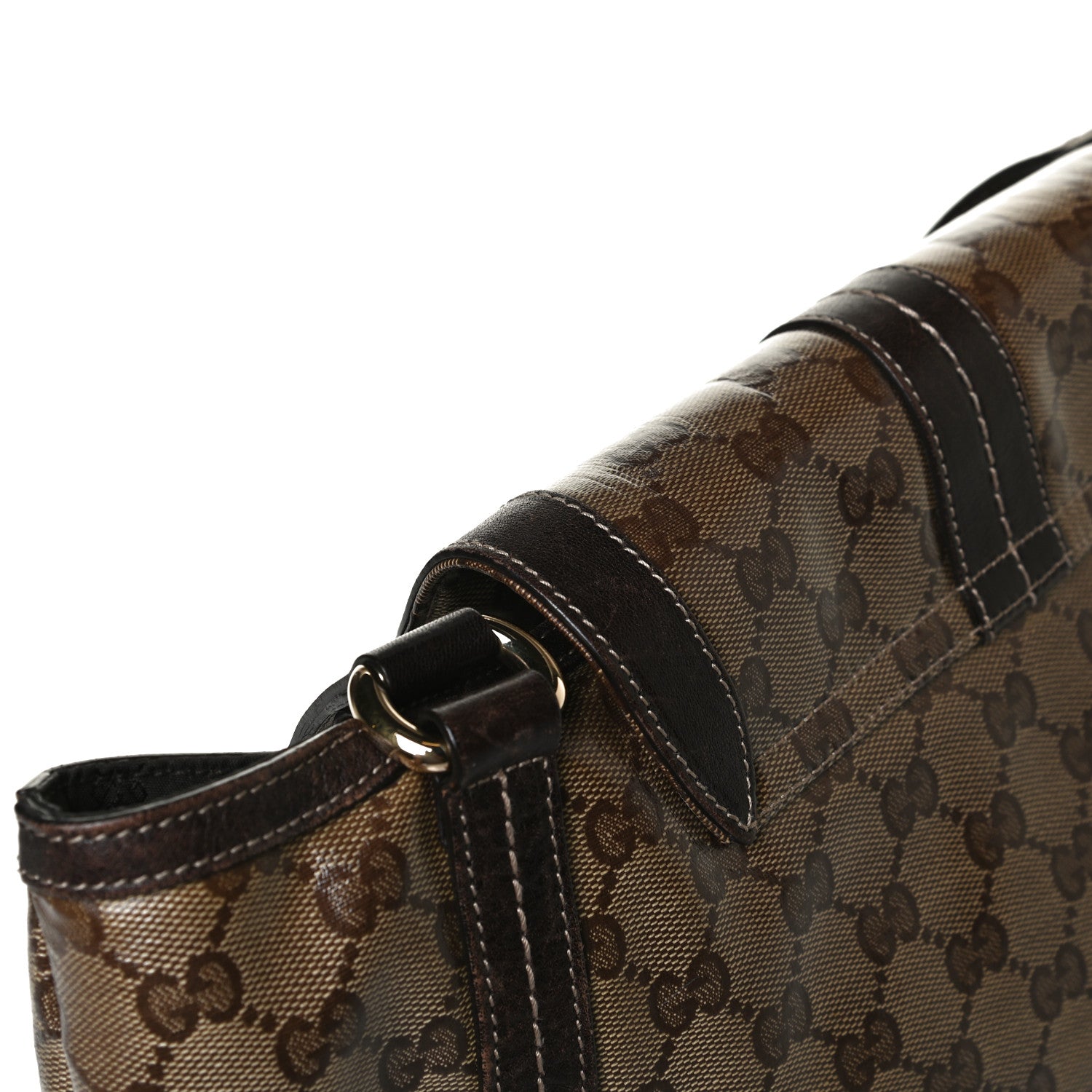 Gucci Crystal Monogram Duchessa Flap Shoulder Bag Dark Brown 15 of 18