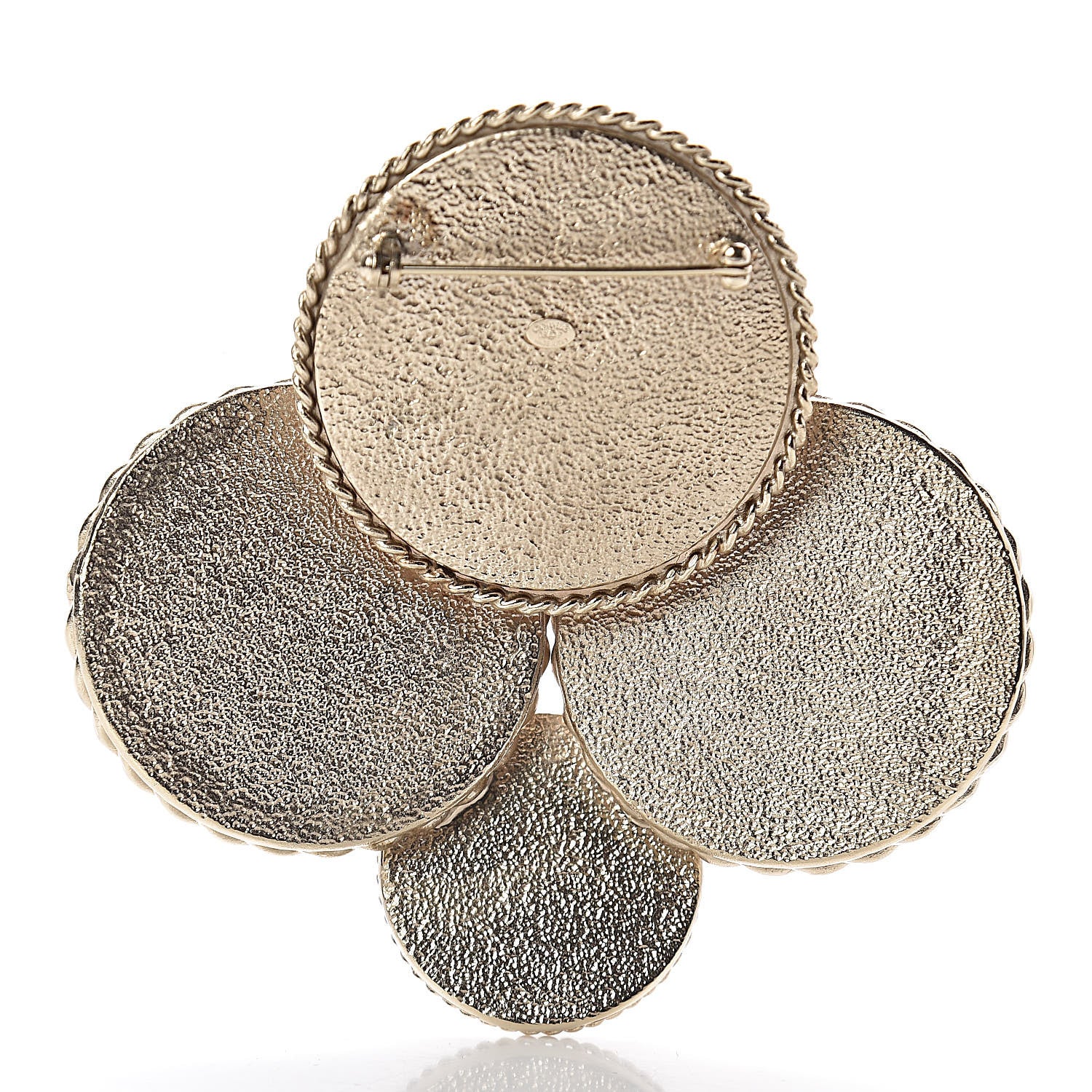 Chanel Logo Button Brooch Gold 3 of 5