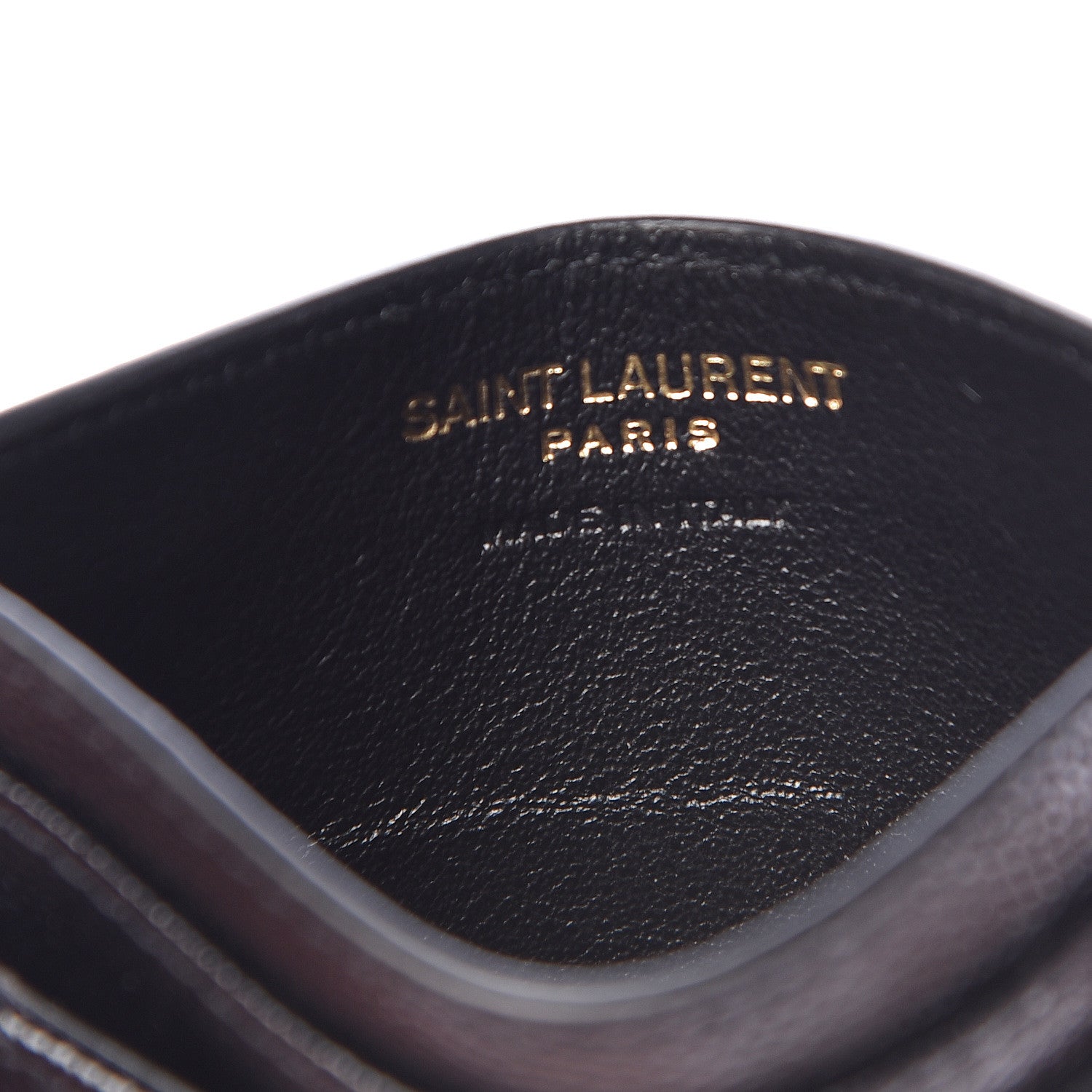 Saint Laurent Grain De Poudre Matelasse Chevron Monogram Credit Card Case Black 6 of 8