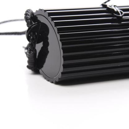 Saint Laurent Ribbed Plexiglass Lambskin Fringe Monogram Opium Box Bag Black 9 of 10