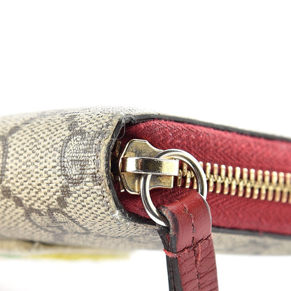 Gucci GG Supreme Monogram Embroidered Rainbow Zip Around Wallet Red 12 of 16