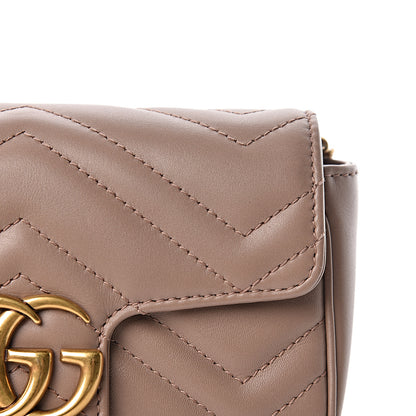 Gucci Calfskin Matelasse Super Mini GG Marmont Shoulder Bag Porcelain Rose 11 of 11