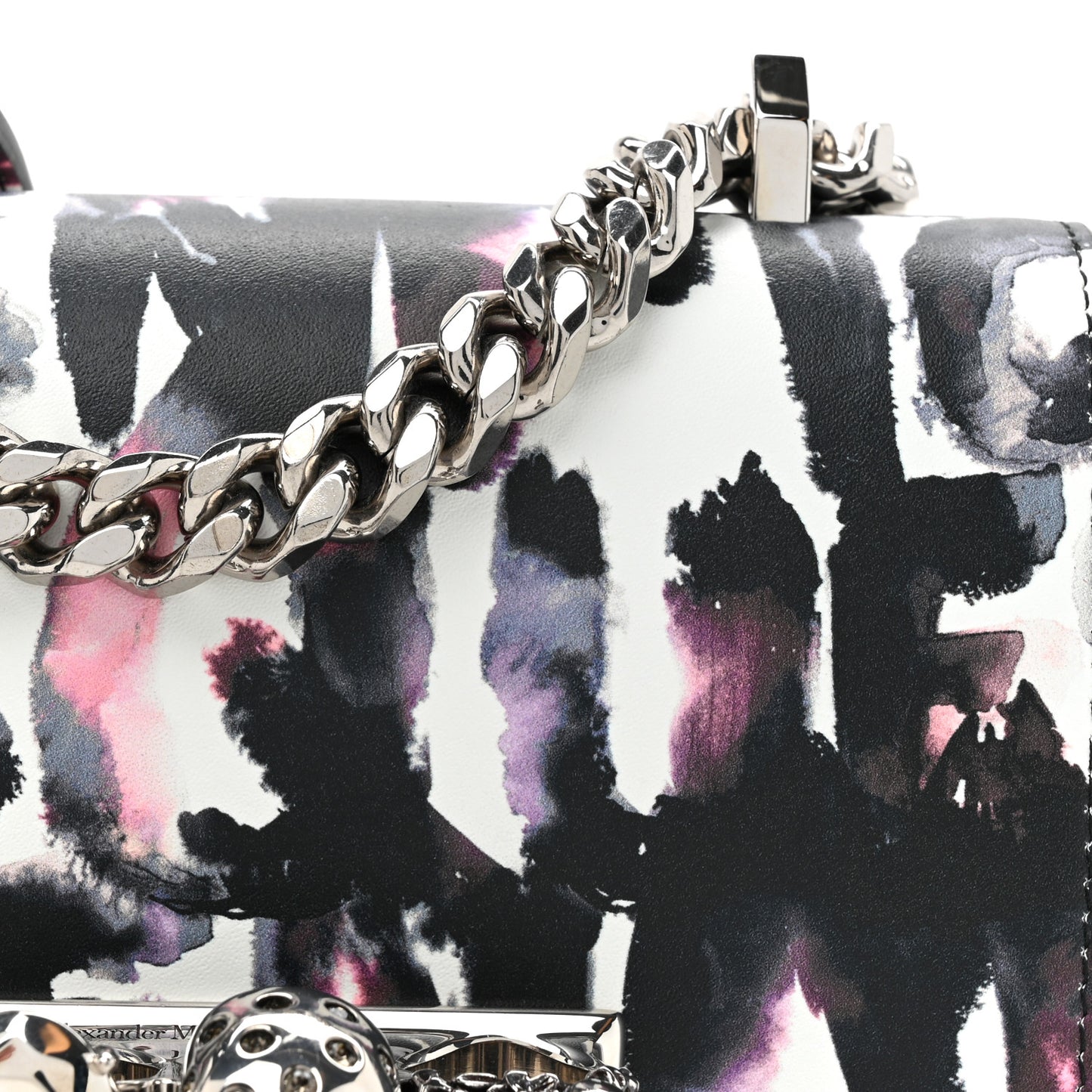 Nappa Grafitti Mini Jeweled Knuckle Satchel Multicolor