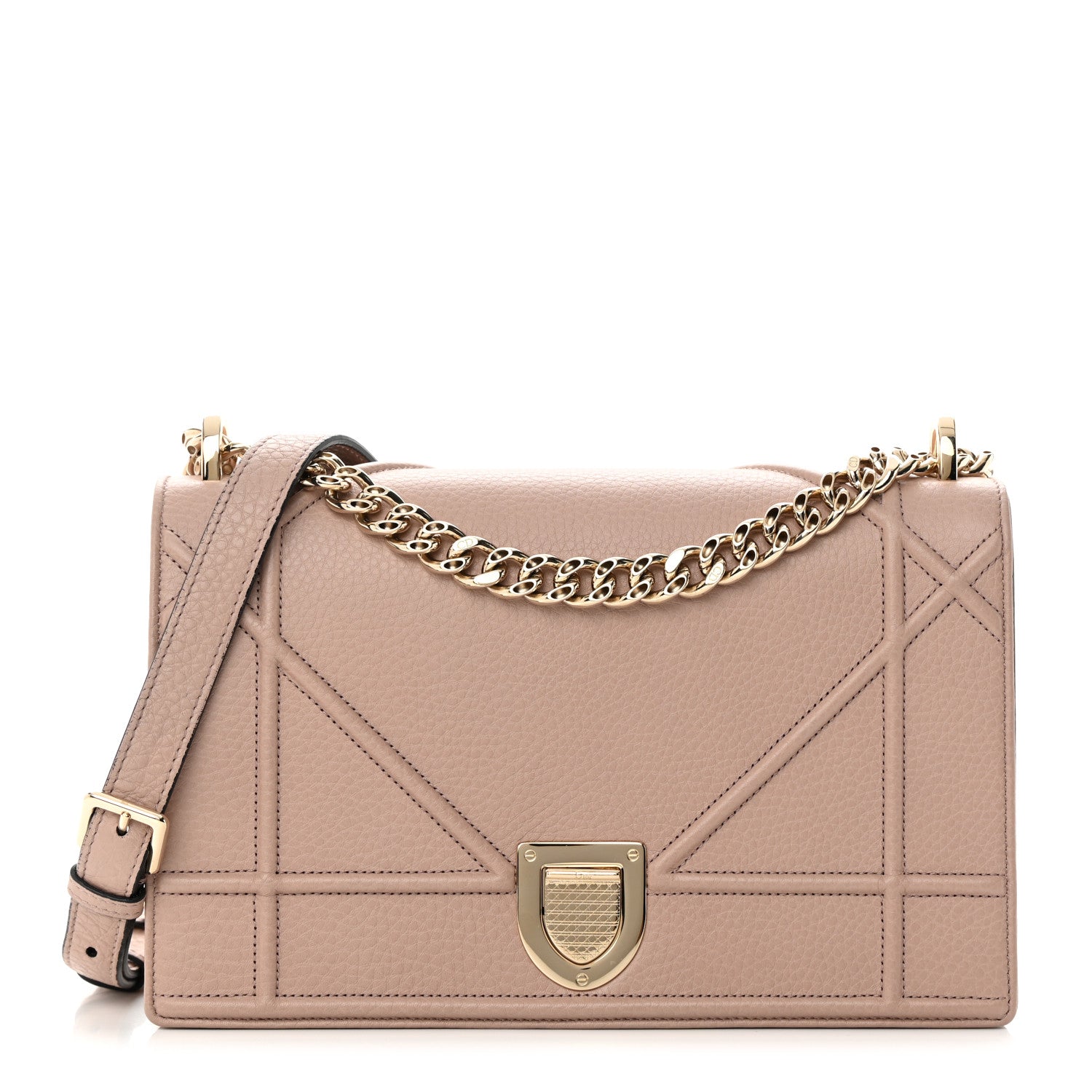 Christian Dior Grained Calfskin Medium Diorama Flap Bag Rose Poudre 1 of 18