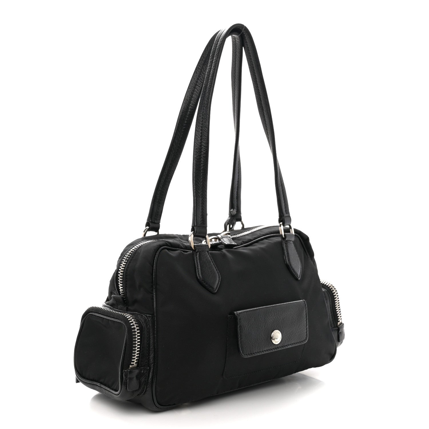 Prada Tessuto Nylon Shoulder Bag Black 3 of 12