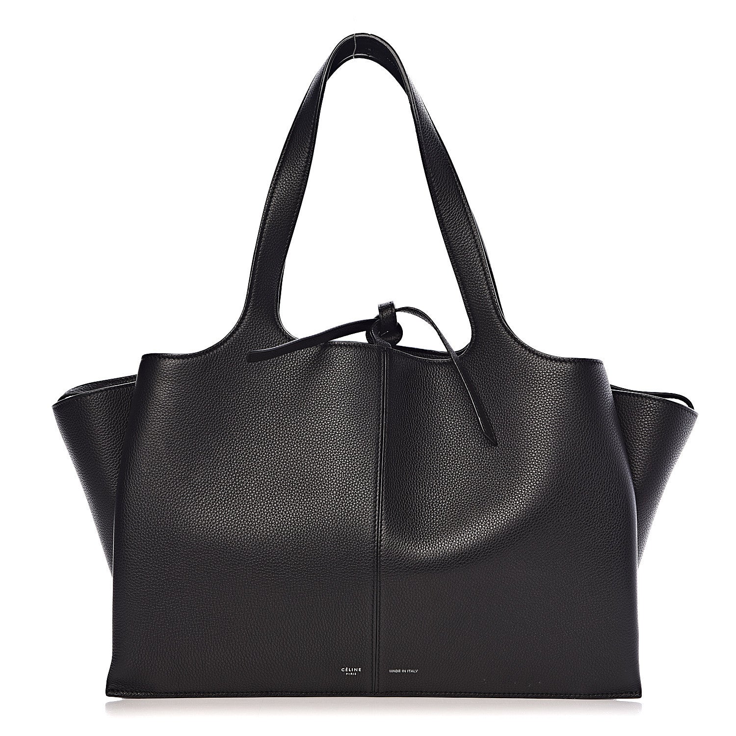 Celine Baby Grained Calfskin Medium Tri-Fold Bag Black 1 of 11
