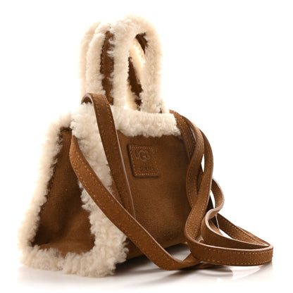 Telfar X UGG Suede shearling Small Shopping Bag Chestnut 3 of 10