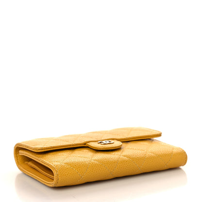 Chanel Caviar Quilted Medium Flap Wallet Yellow 4 of 11