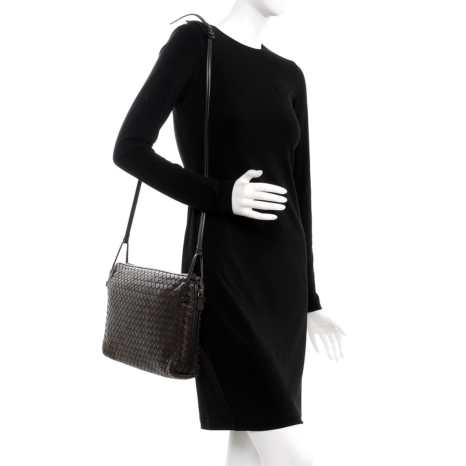 Bottega Veneta Nappa Intrecciato Pillow Crossbody Messenger Ebano 2 of 7
