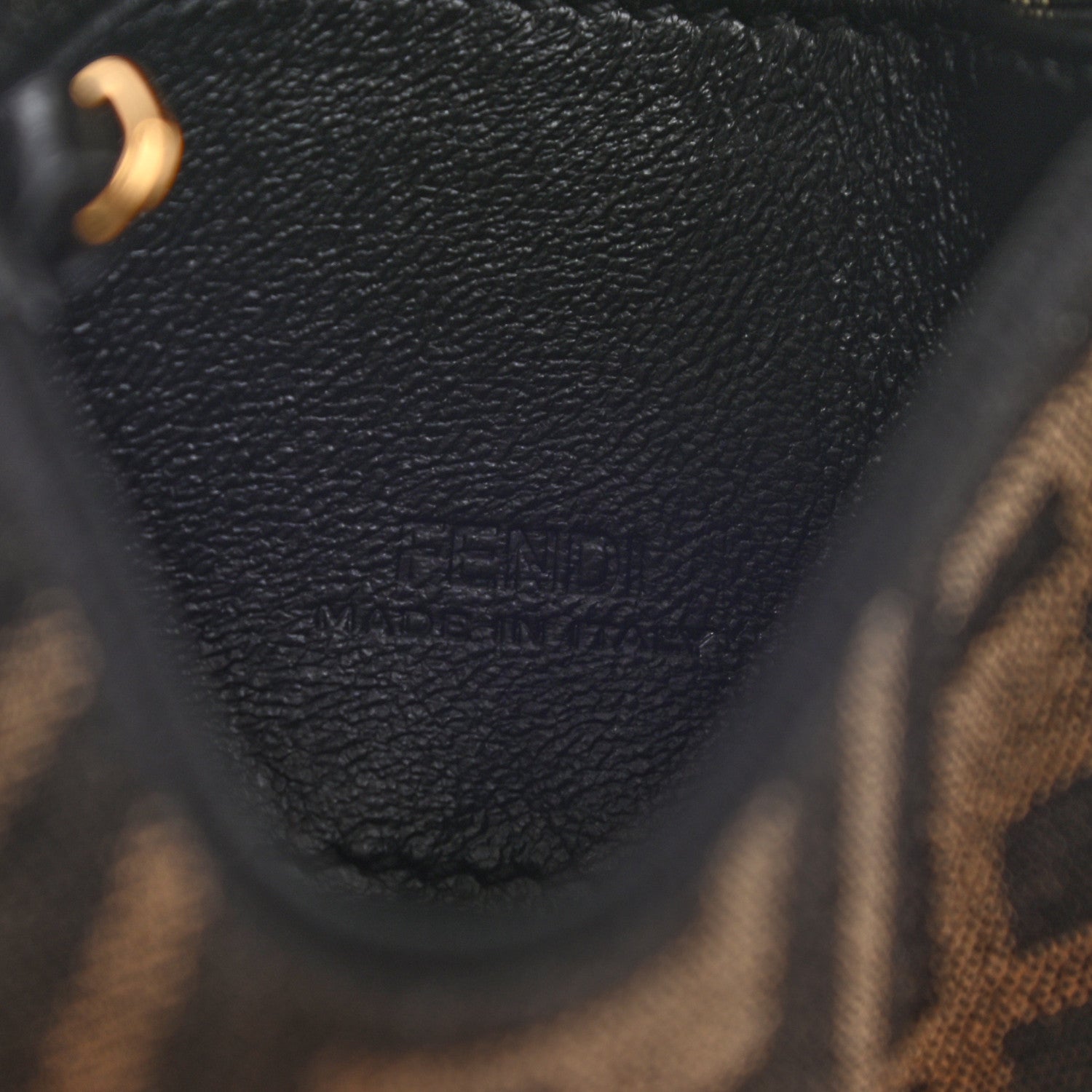 Fendi Fabric Jacquard FF 1974 Nano Baguette Charm Tobacco Moro Black 5 of 7