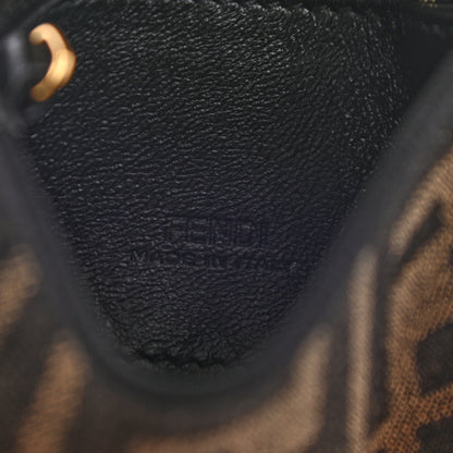 Fendi Fabric Jacquard FF 1974 Nano Baguette Charm Tobacco Moro Black 5 of 7