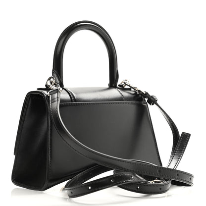 Balenciaga Box Calfskin Graffiti Logo Hourglass Top Handle Bag XS Black Silver 2 of 12