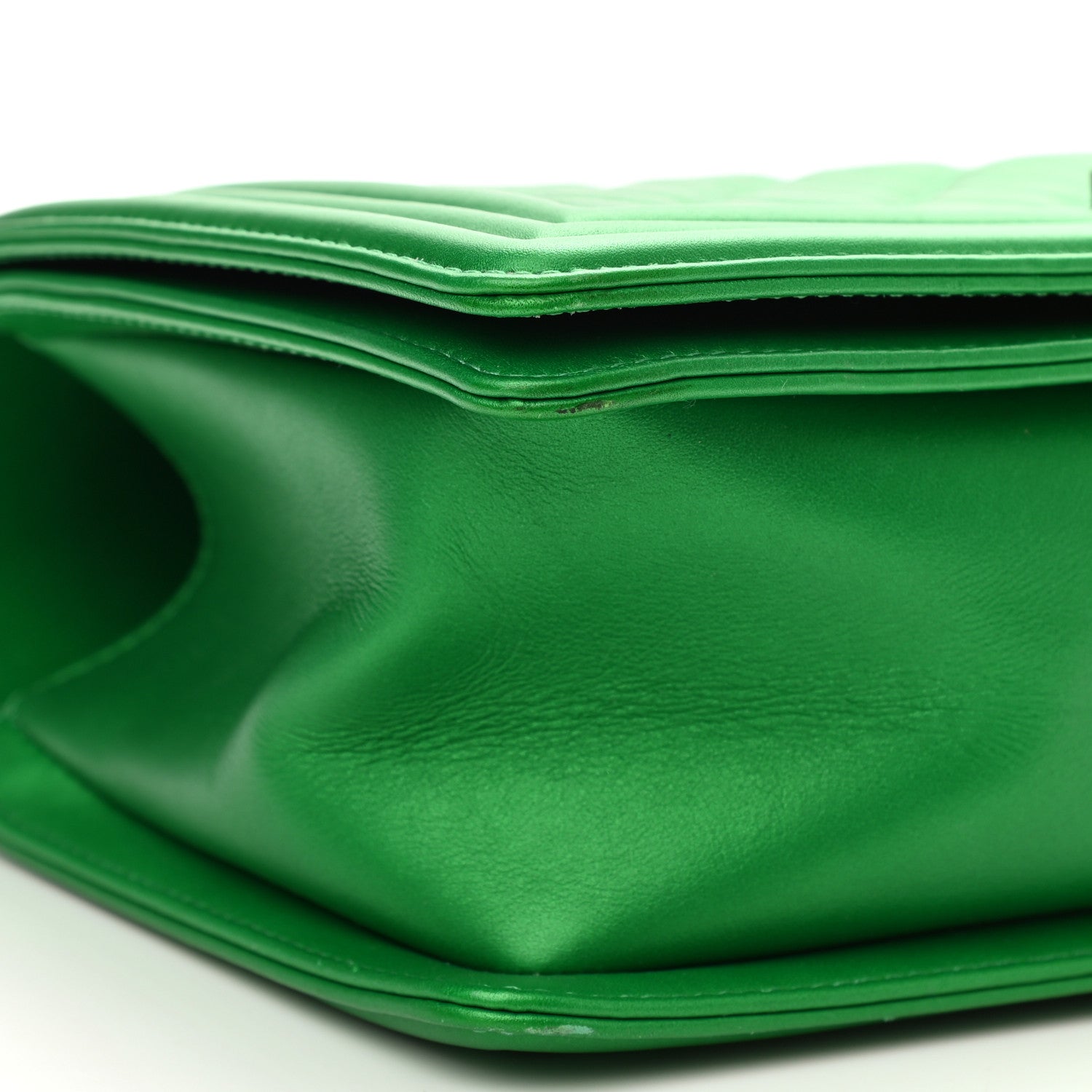 Chanel Metallic Calfskin Quilted Medium Boy Flap Green 9 of 11
