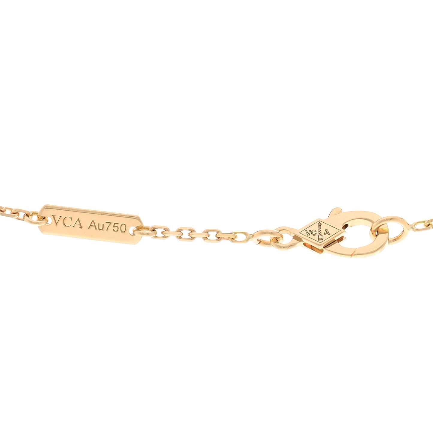 18K Yellow Gold Diamond Vintage Alhambra Pendant Necklace