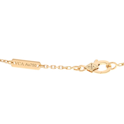 Van Cleef & Arpels 18K Yellow Gold Diamond Vintage Alhambra Pendant Necklace 4 of 5