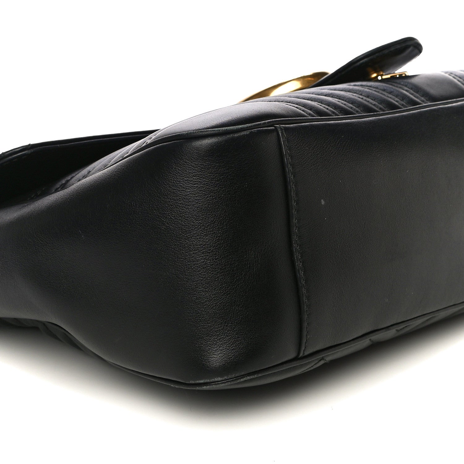 Gucci Calfskin Matelasse Large GG Marmont Shoulder Bag Black 9 of 26