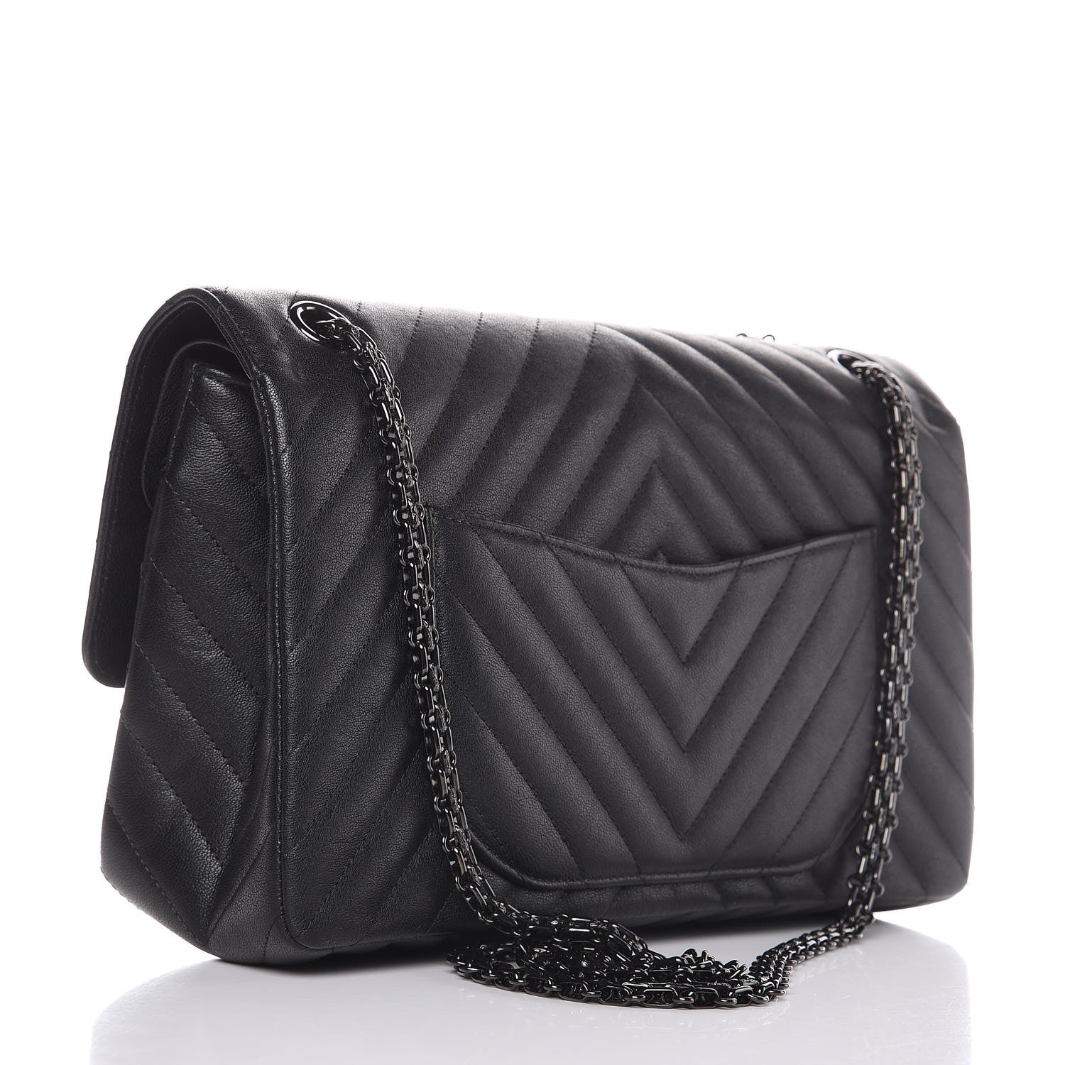Chanel Sheepskin Chevron Quilted 2.55 Reissue 226 Flap So Black 4 of 10