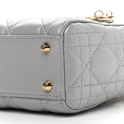 Christian Dior Metallic Lambskin Cannage Mini Lady Dior Grey 9 of 10