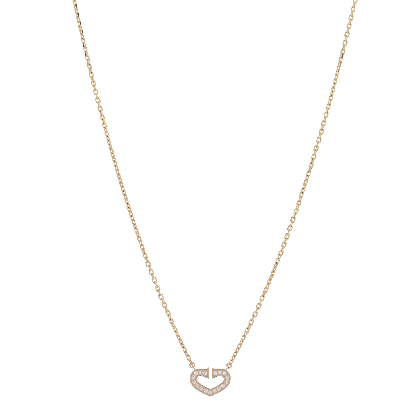18K Pink Gold Diamond Hearts And Symbols Pendant Necklace