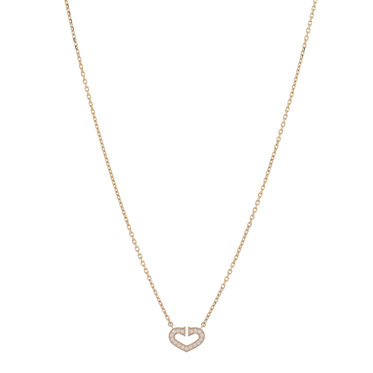 Cartier 18K Pink Gold Diamond Hearts And Symbols Pendant Necklace 1 of 5