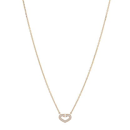 Cartier 18K Pink Gold Diamond Hearts And Symbols Pendant Necklace 1 of 5