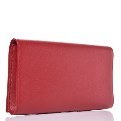 Saint Laurent Calfskin Monogram Large Belle De Jour Clutch Red 3 of 6