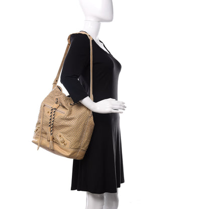 Balenciaga Agneau Arena Laser Cut Cross Classic Gold Hardware Medium Pampille Praline 2 of 16