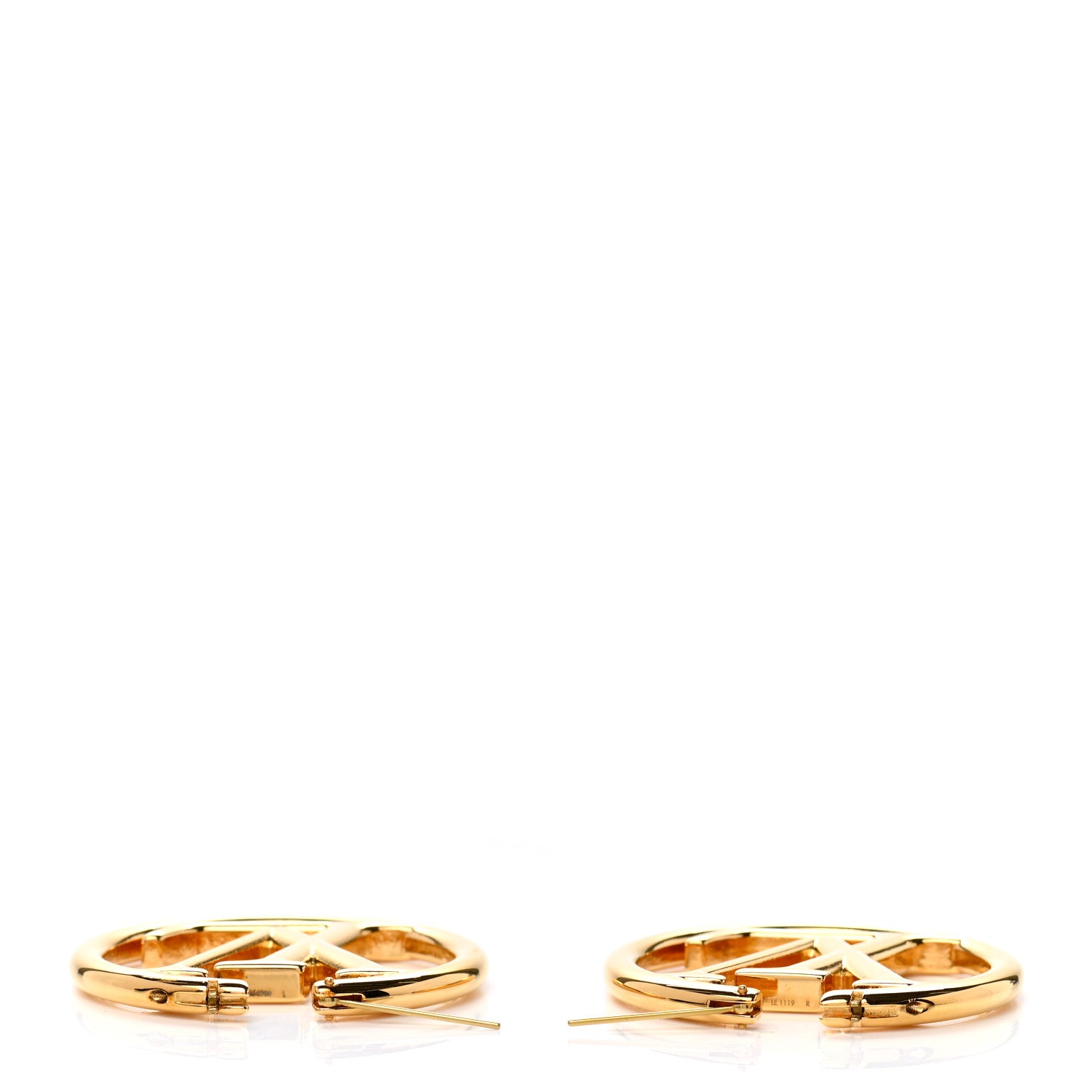 Louis Vuitton Metal Louise Hoop Earrings Gold 4 of 5