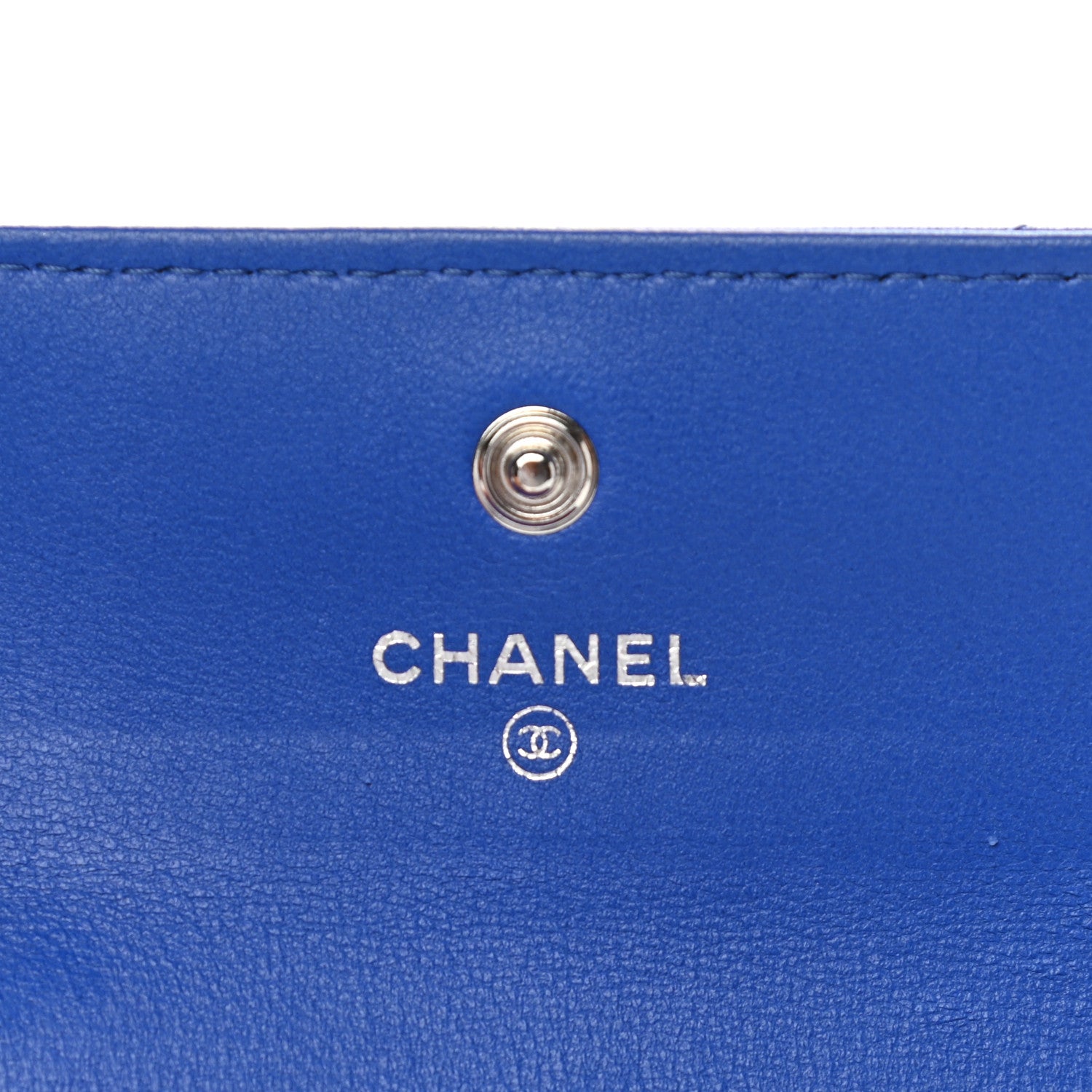 Chanel Lambskin Quilted Flap Card Holder Blue 10 of 11