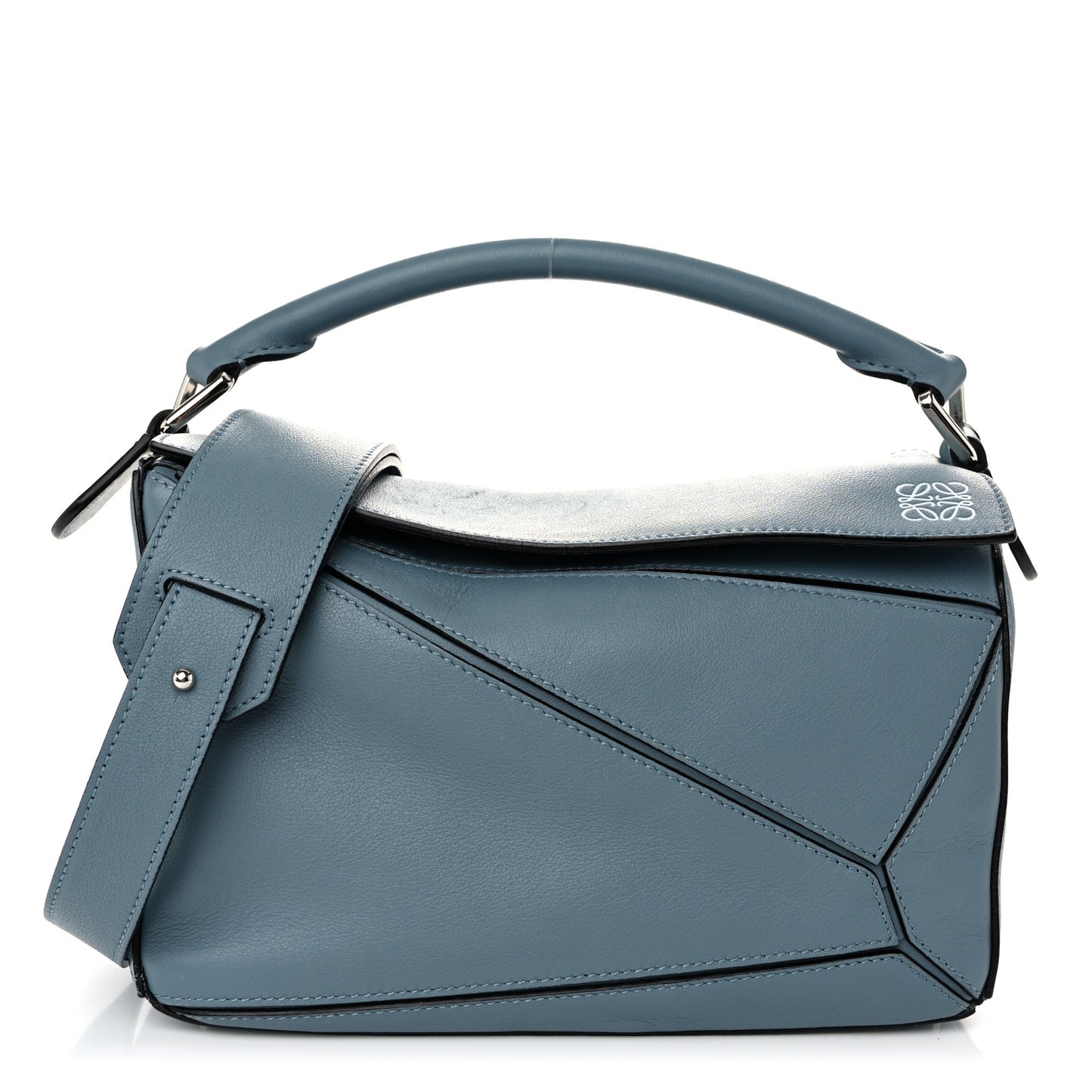 Calfskin Small Puzzle Bag Stone Blue