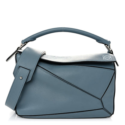 Loewe Calfskin Small Puzzle Bag Stone Blue 1 of 10