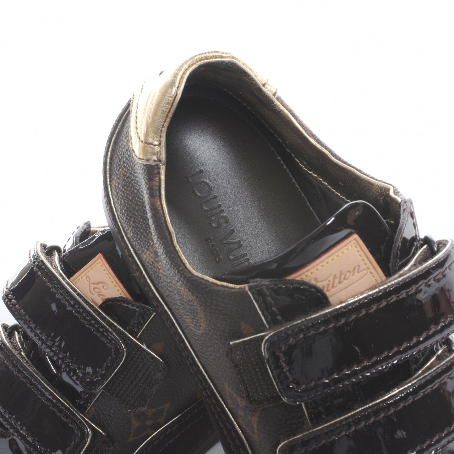 Suede Patent Monogram Speeding Velcro Sneakers 35