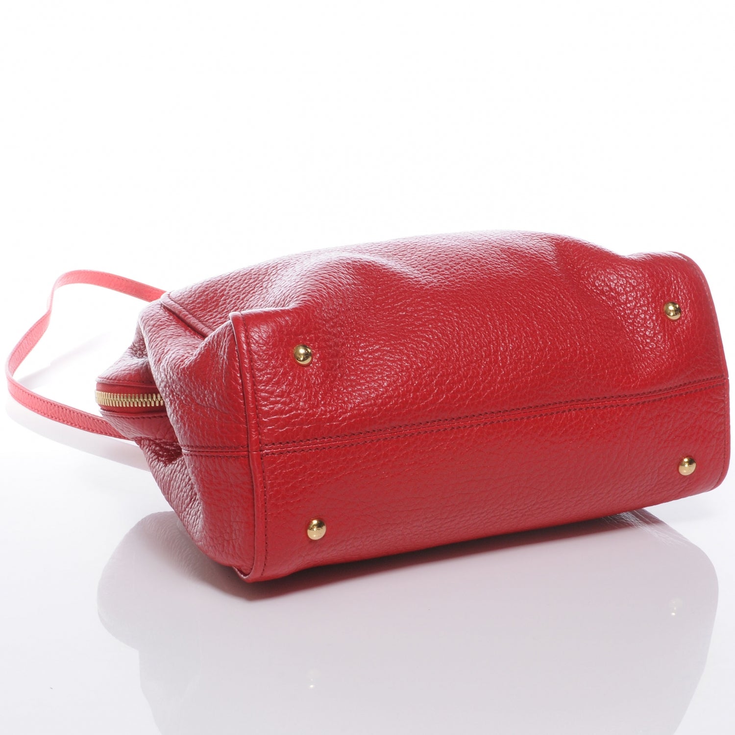 Fendi Pebbled Calfskin Medium Chameleon Tote Red 4 of 10