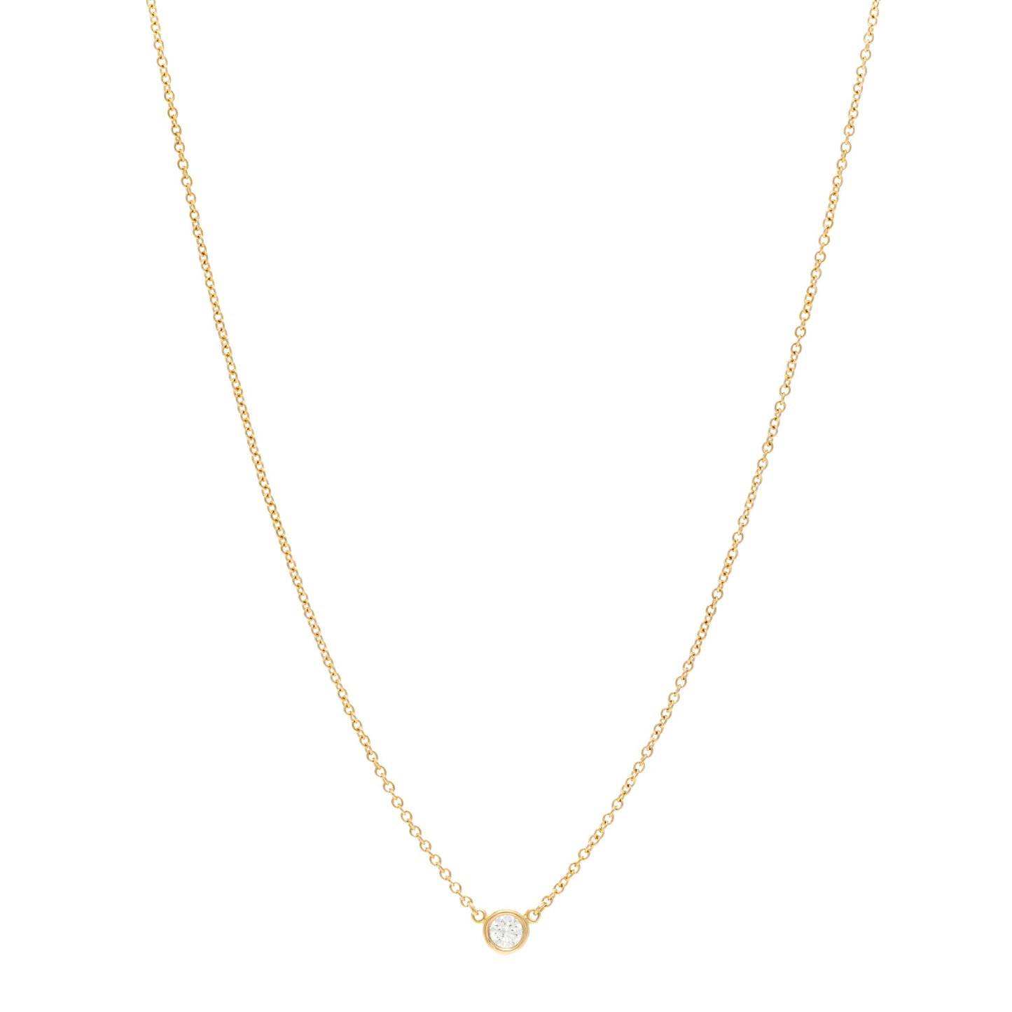 18K Yellow Gold Diamond .12ct Elsa Peretti Diamonds by the Yard Pendant Necklace