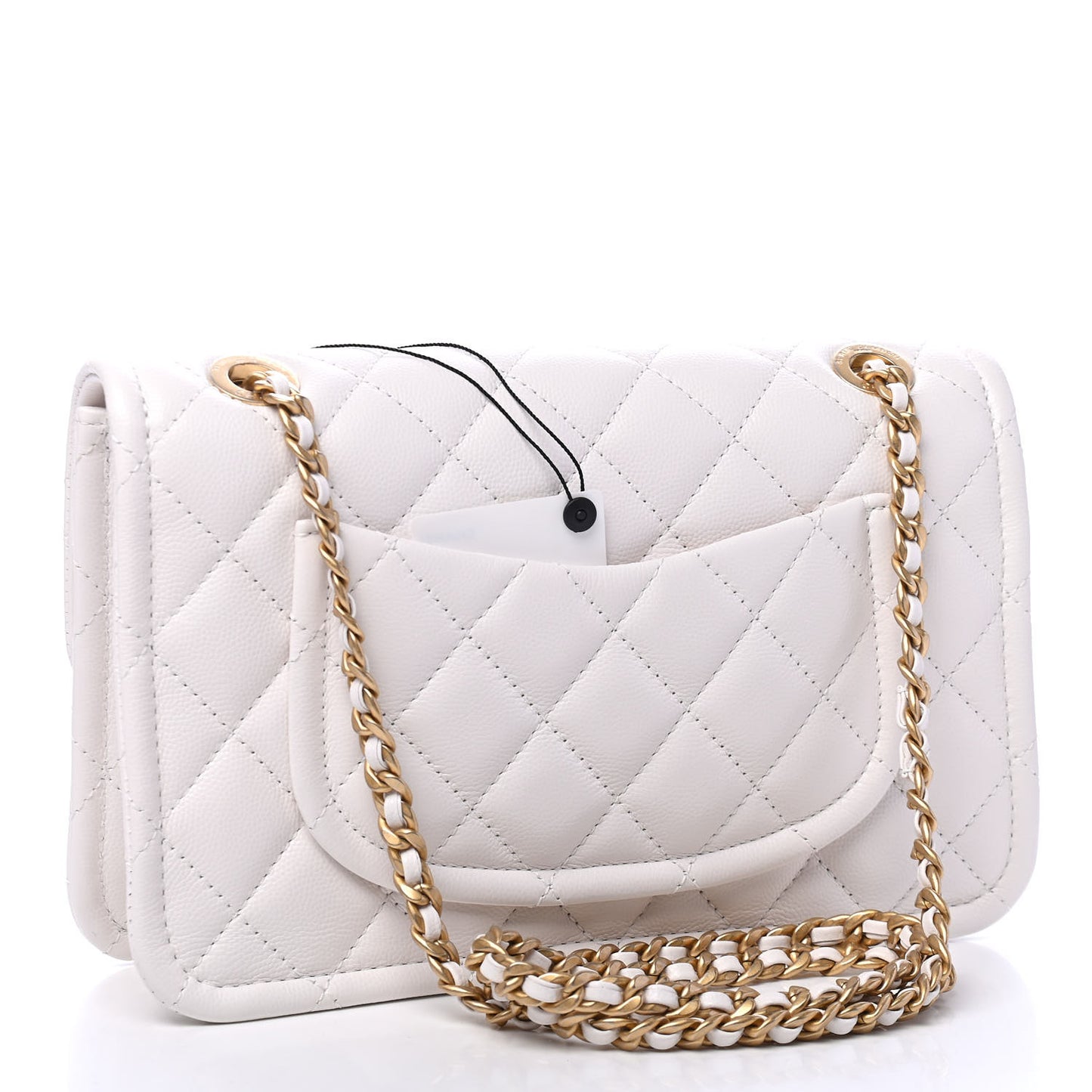 Caviar Quilted Medium Sweet Classic Flap White