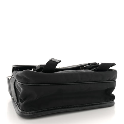 Prada Re-Nylon Saffiano Pocket Double Snap Buckle Shoulder Bag Black 4 of 14