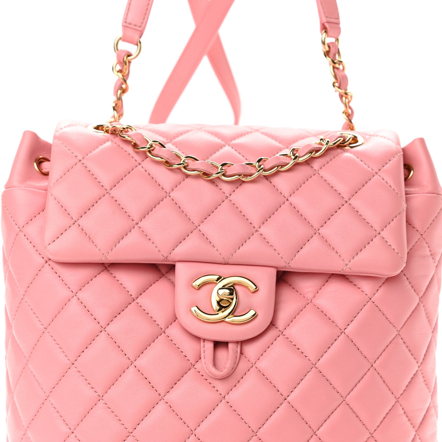 Lambskin Quilted Small Urban Spirit Backpack Pink