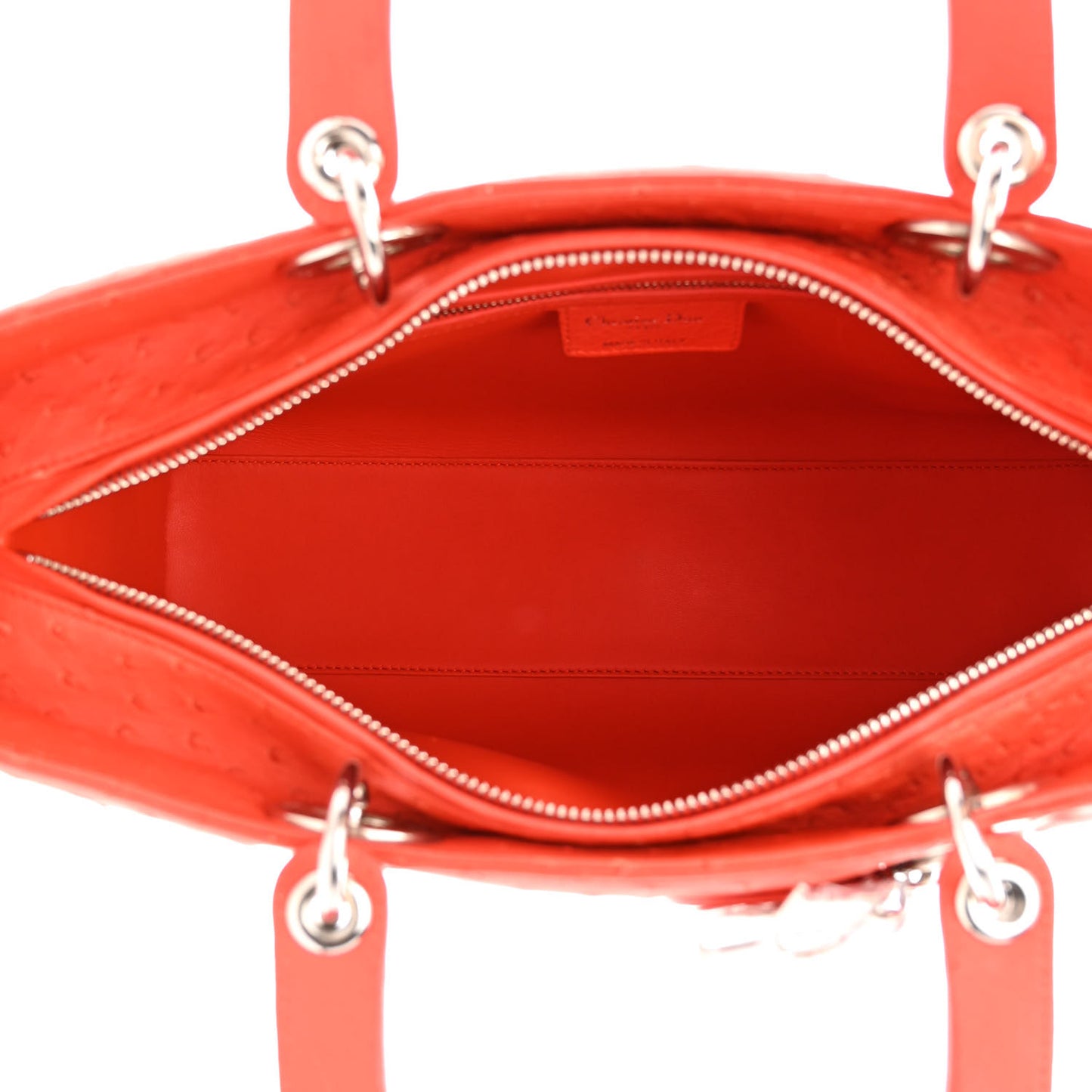 Ostrich Large Lady Dior Orange