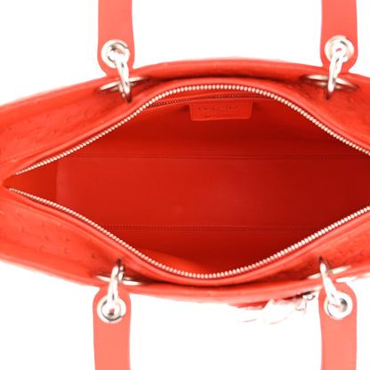 Christian Dior Ostrich Large Lady Dior Orange 5 of 11