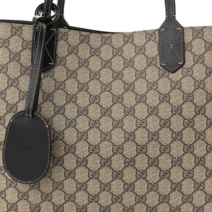 Gucci Calfskin GG Supreme Monogram Medium Reversible Tote Black 11 of 20