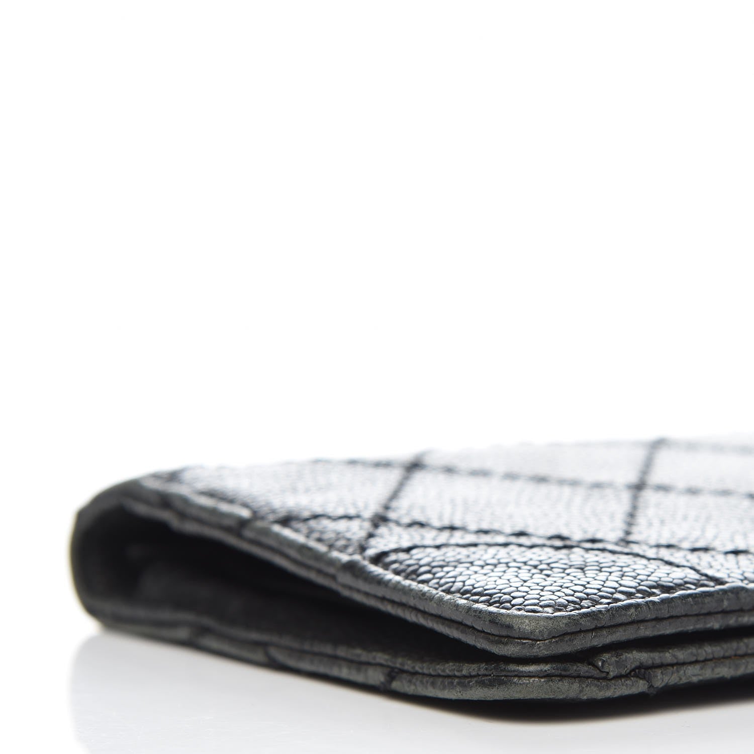 Chanel Distressed Caviar Stitched Outdoor Yen Wallet Black 11 of 13