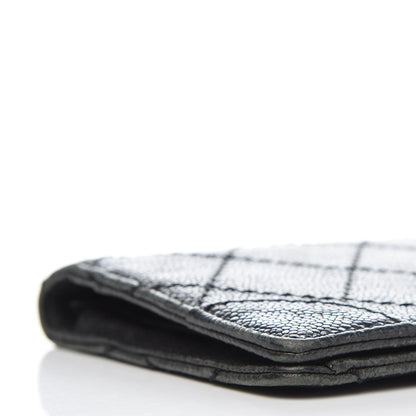Chanel Distressed Caviar Stitched Outdoor Yen Wallet Black 11 of 13