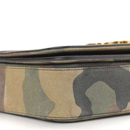 Saint Laurent Suede Monogram University Camouflage Shoulder Bag Green 9 of 11