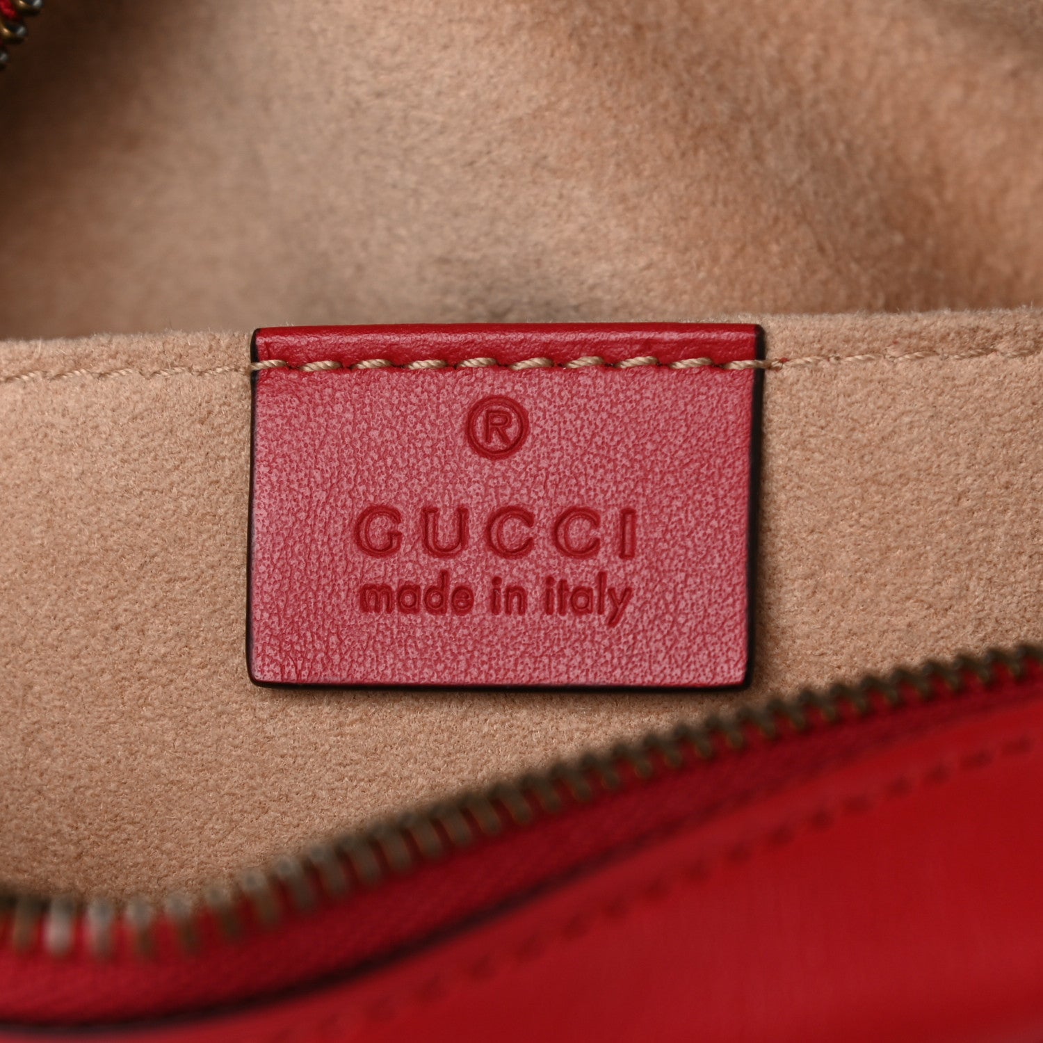 Gucci Calfskin Matelasse Mini GG Marmont Chain Shoulder Bag Hibiscus Red 6 of 10