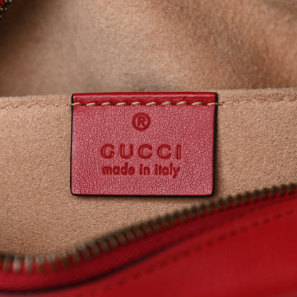 Gucci Calfskin Matelasse Mini GG Marmont Chain Shoulder Bag Hibiscus Red 6 of 10